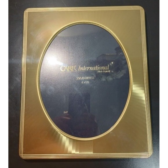 Solid Brass Picture Frame Carr International Photo Tabletop Oval Square 8x10 - Picture 6 of 15